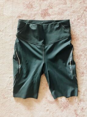 lululemon athletica Dark Green High-Rise Bike Shorts with Reflective Accents
